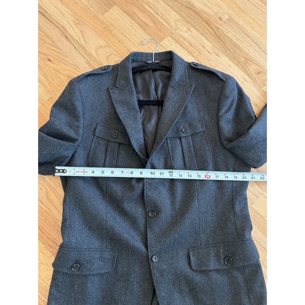 Banana Republic Mens 42R Wool Military Blazer Jacket Charcoal Gray‎ 680712-00 - Picture 8 of 11